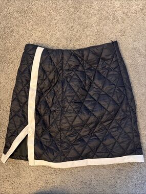Treasure & Bond Black Quilted Mini Skirt with White Trim